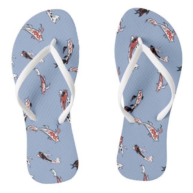 Painted Koi Swimming in Pond Flip Flops (Footbed)