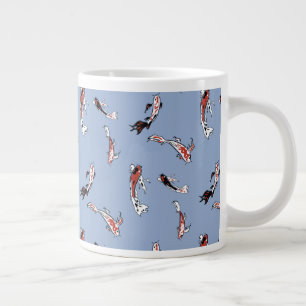 Painted Koi Swimming in Pond Large Coffee Mug