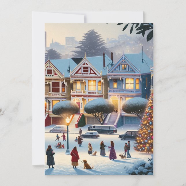 Painted Ladies Christmas Magic San Francisco Holiday Card (Front)