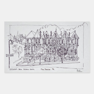 Painted Ladies San Francisco, California Rectangular Sticker