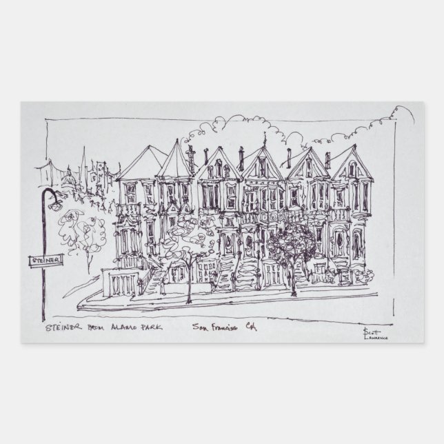 Painted Ladies | San Francisco, California Rectangular Sticker (Front)