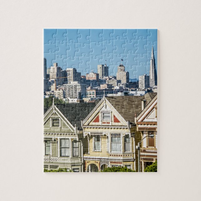 painted ladies san francisco jigsaw puzzle (Vertical)