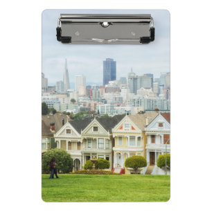 Painted Ladies, Victorian houses and skyline Mini Clipboard