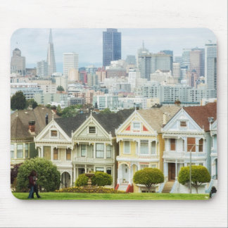 Painted Ladies, Victorian houses and skyline Mouse Mat