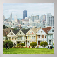 Painted Ladies, Victorian houses and skyline