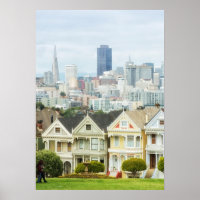 Painted Ladies, Victorian houses and skyline