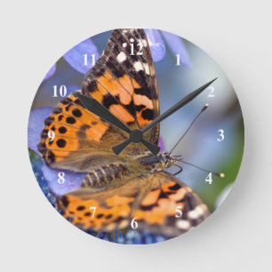 Painted Lady Butterfly Acrylic wall clock