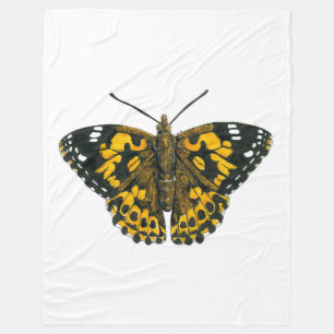 Painted lady butterfly fleece blanket