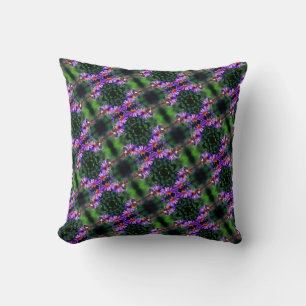 Painted Lady Butterfly On Aster Flower Abstract  Cushion