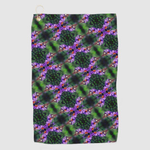 Painted Lady Butterfly On Aster Flower Abstract    Golf Towel