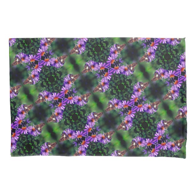 Painted Lady Butterfly On Aster Flower Abstract Pillowcase (Front)