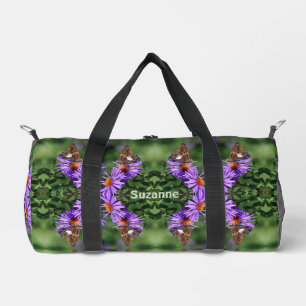 Painted Lady Butterfly On Flower Personalised Duffle Bag