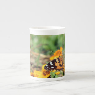 Painted Lady Butterfly on Zinnia Mug