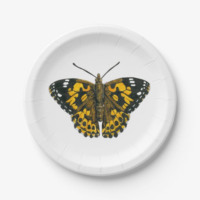 Painted lady butterfly paper plate (Front)