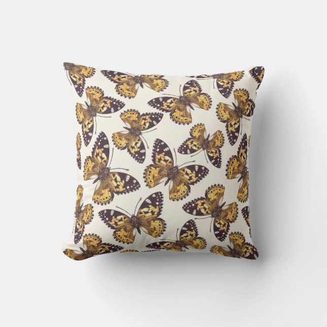 Painted lady butterfly pattern cushion (Front)