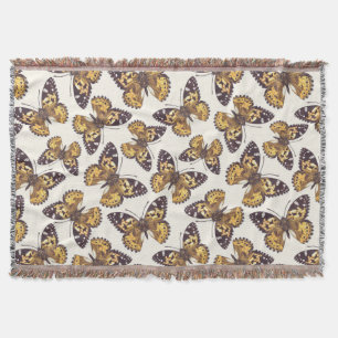 Painted lady butterfly pattern throw blanket