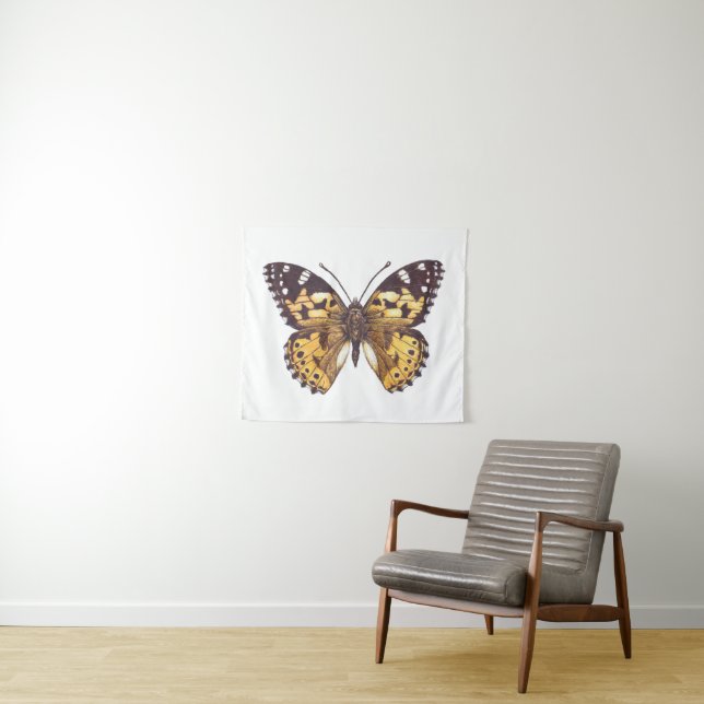 Painted lady butterfly tapestry (In Situ (Horizontal))