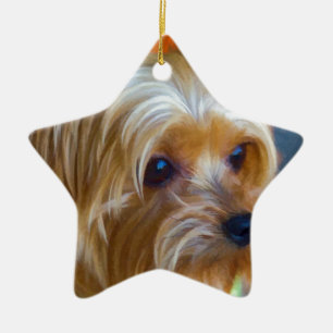 Painted Lady Yorkshire Terrier Ceramic Tree Decoration