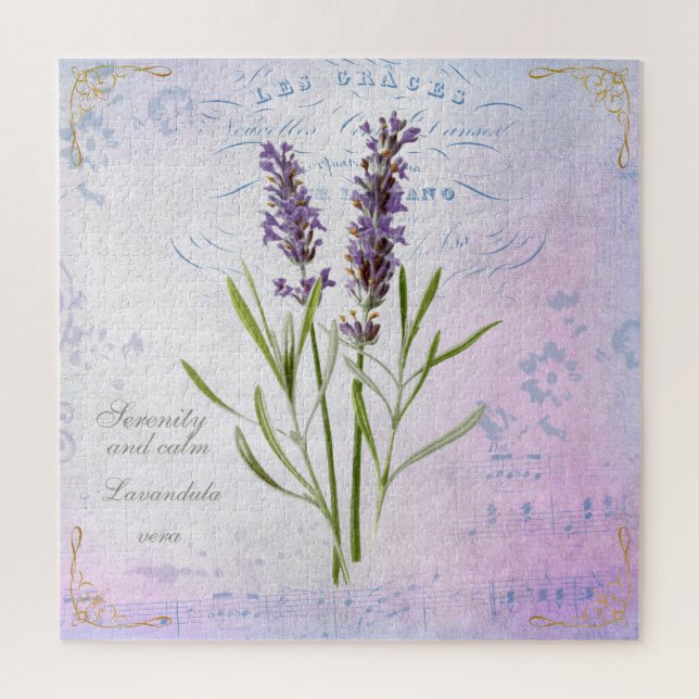 Painted Lavandula Vera Serenity and Calm Jigsaw Puzzle (Vertical)