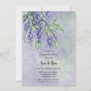 Painted Lavender Wisteria Engagement Party Invitation
