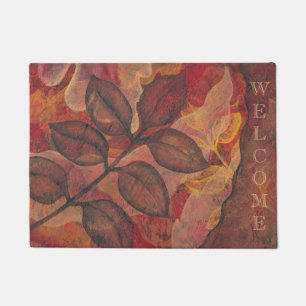 Painted Leaf Autumn Welcome Doormat