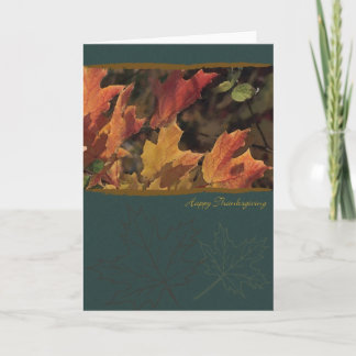 Painted leafs for Thanksgiving Holiday Card