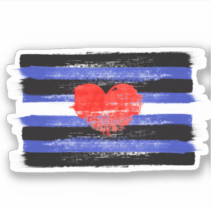 PAINTED LEATHER PRIDE FLAG and SYMBOL