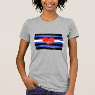 PAINTED LEATHER PRIDE FLAG and SYMBOL T-Shirt
