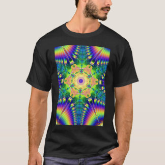 painted leather with rainbow feathers T-Shirt