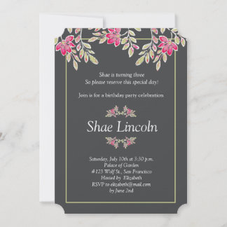 painted leaves invitation