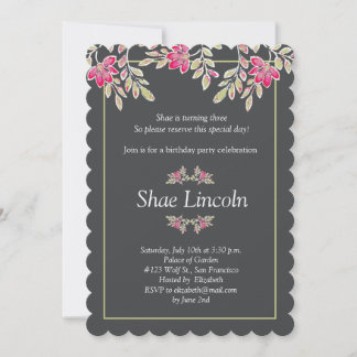 painted leaves invitation