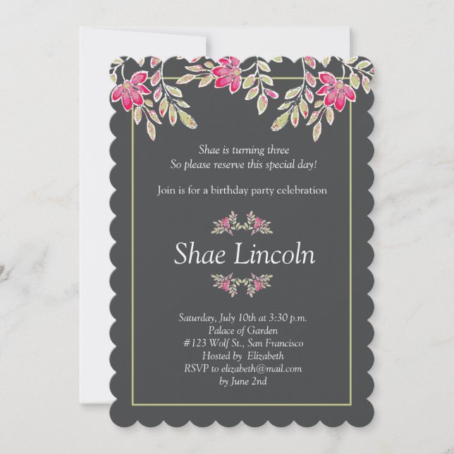 painted leaves invitation (Front)