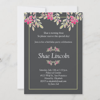 painted leaves invitation