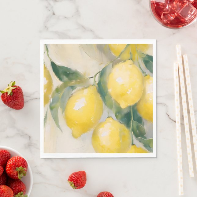 Painted lemons napkin (Insitu)
