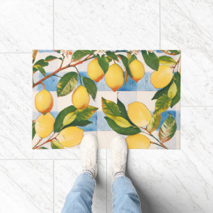 Painted Lemons on a Table Landscape Doormat