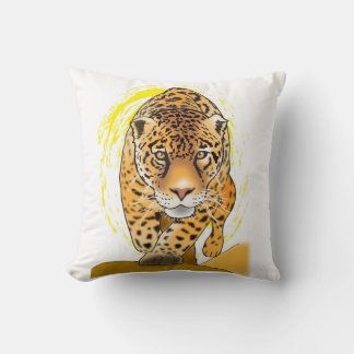 painted leopard or jaguar cushion