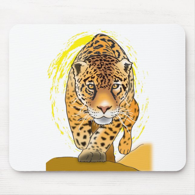 Painted Leopard or Jaguar Mouse Mat (Front)