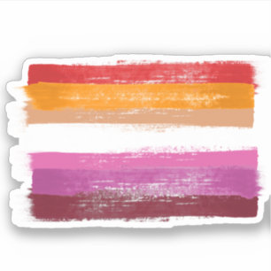 PAINTED LESBIAN PRIDE FLAG SUNSET STRIPES