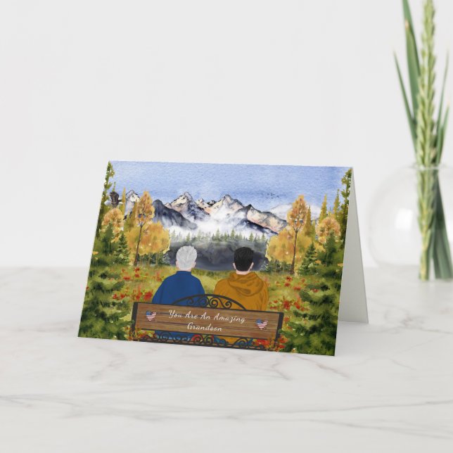 Painted Letters From Home, Grandson In Bootcamp Card (Front)