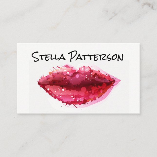 Painted Lips Makeup Artist Business Card (Front)
