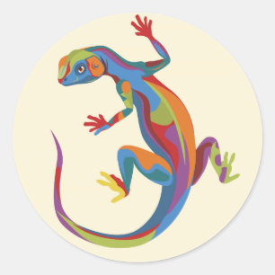Painted Lizard Classic Round Sticker