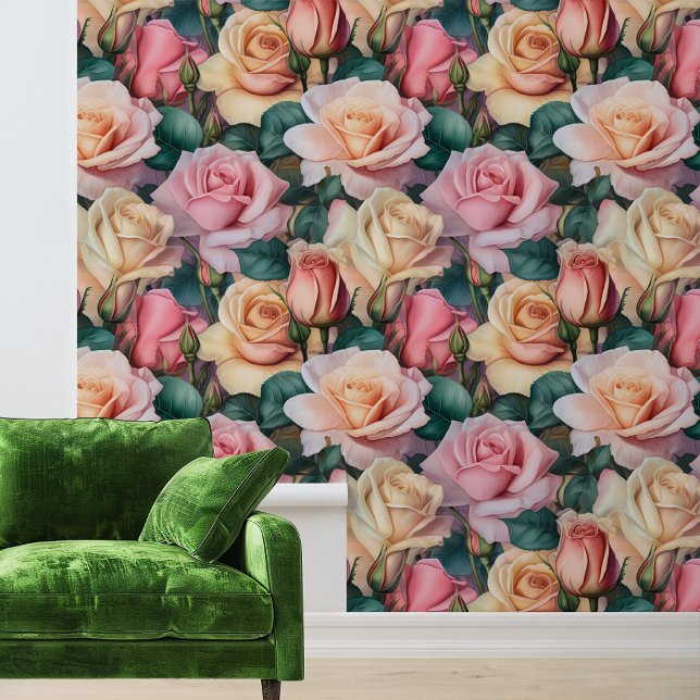 Painted Look Rose Floral Flower  Wallpaper (Creator Uploaded)