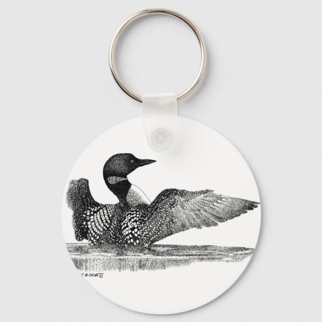Painted Loon Key Ring (Front)