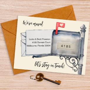 Painted Mailbox Watercolor Moving Announcement 