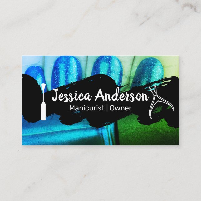 Painted Manicured Nails Business Card (Front)