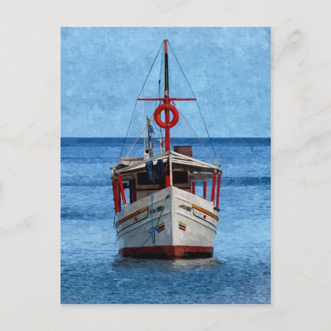 Painted Margarita Island Boat Vertical Postcard (Front)