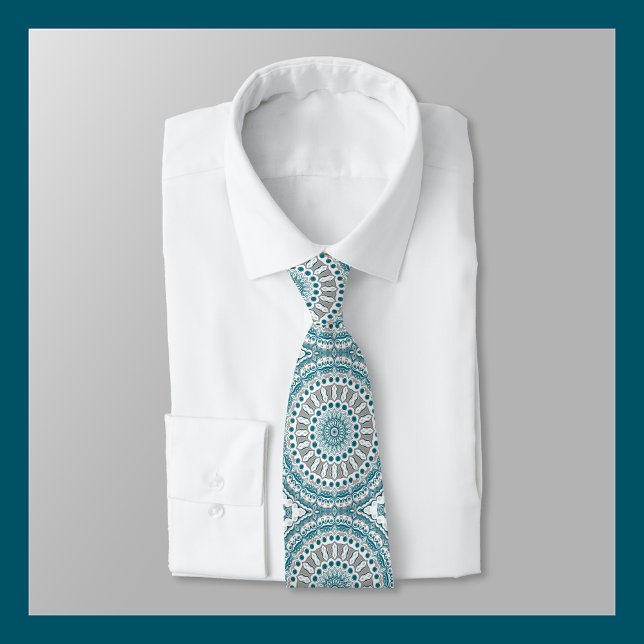 Painted Medallion Pattern in Blue and Gray Tie (Creator Uploaded)