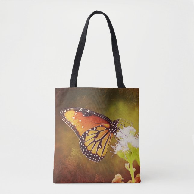 Painted Monarch Butterfly Tote Bag (Front)