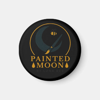 Painted Moon by Luna Bee Brand Button Magnet