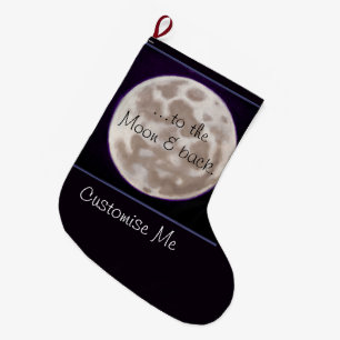 Painted Moon Large Christmas Stocking